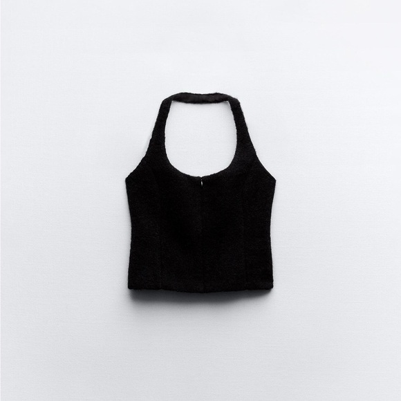 Zara Faux fur halter top - Picture 1 of 1